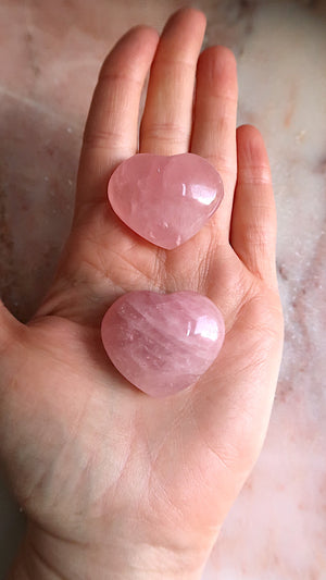 Rose Quartz Hearts (very pink)