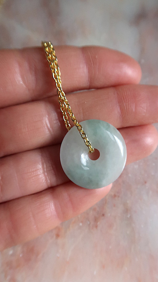 Pastel and Deep Green Jade Necklace