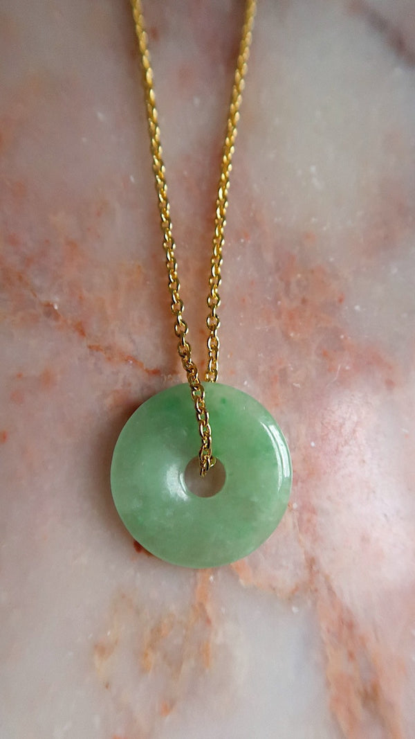 Small Vibrant Green Jade Necklace