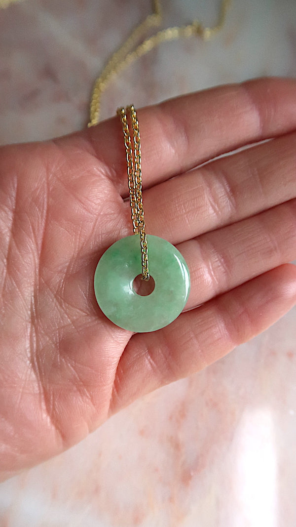 Small Vibrant Green Jade Necklace