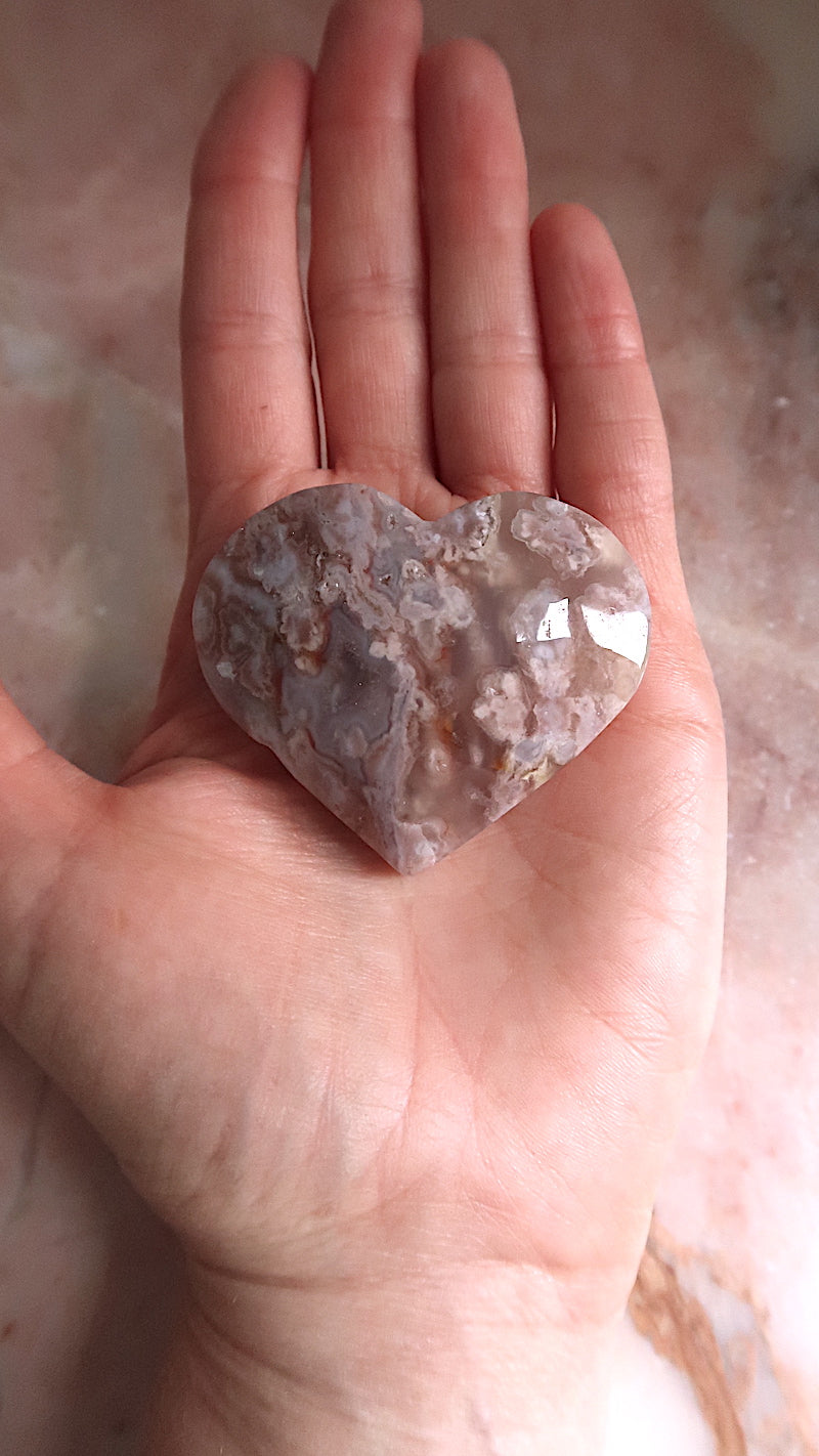 Flower Agate Heart