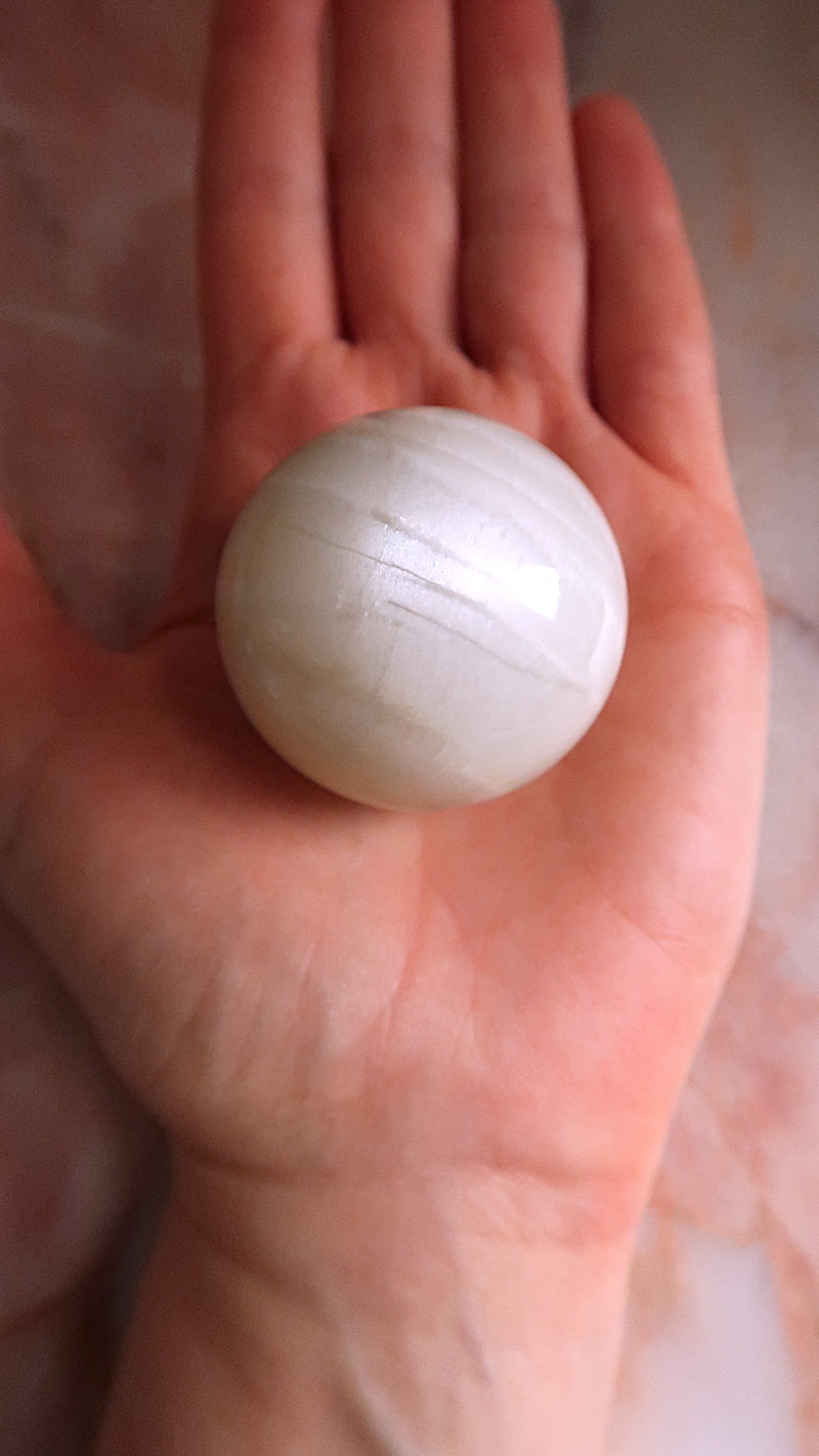 White Moonstone Sphere