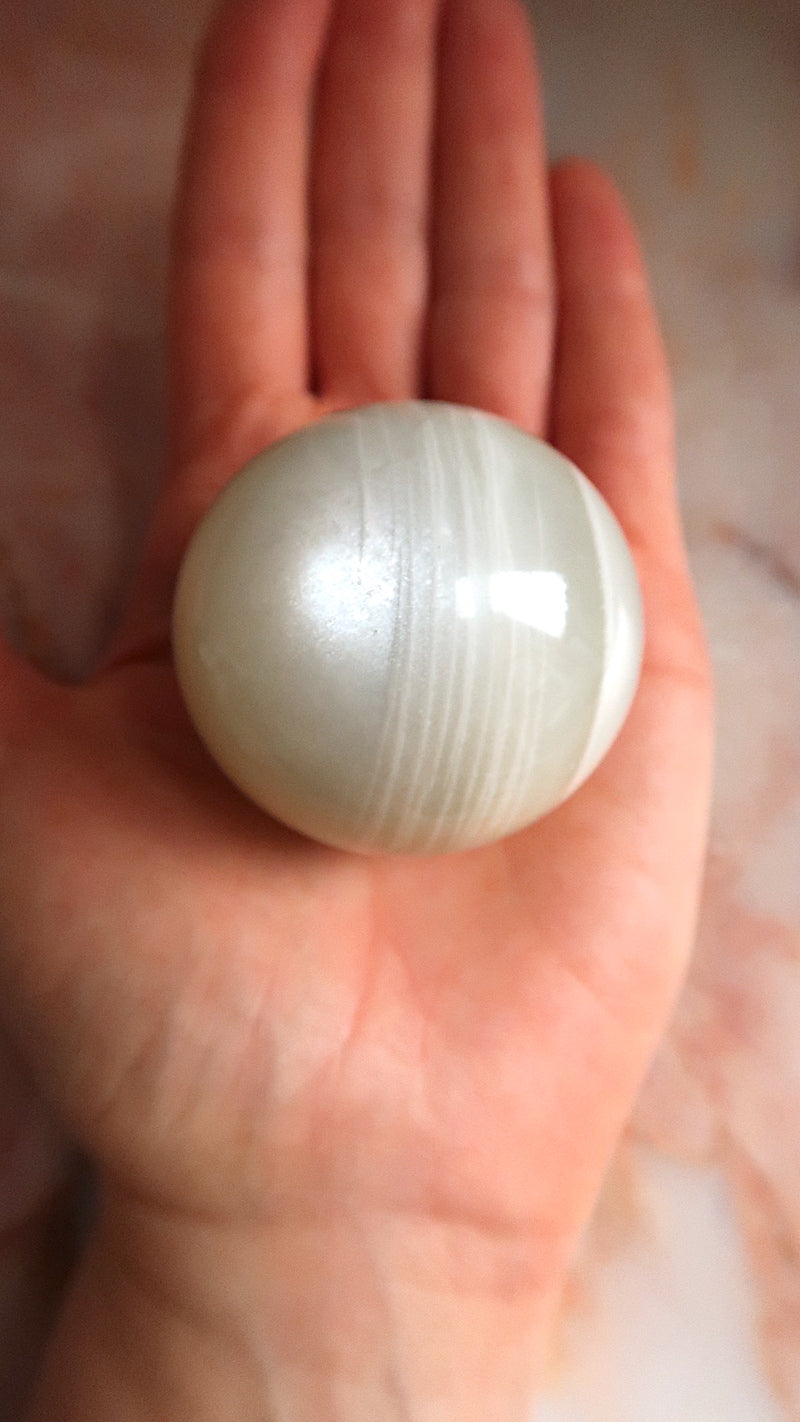 White Moonstone Sphere