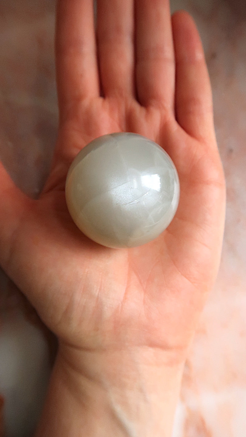 White Moonstone Sphere