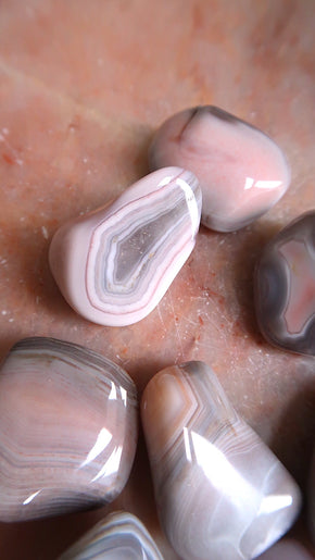 Pink Agate Tumbles