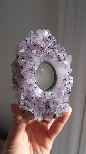 Amethyst Cluster Tea Light Holder