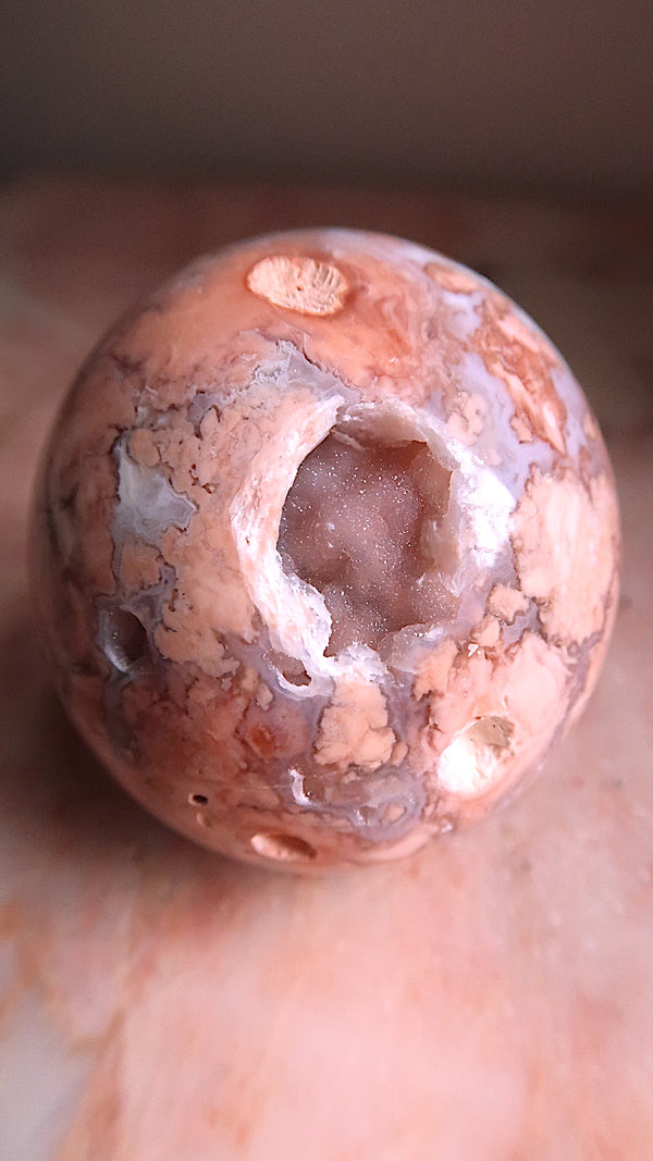 Large Pink & Lilac Agate Sphere