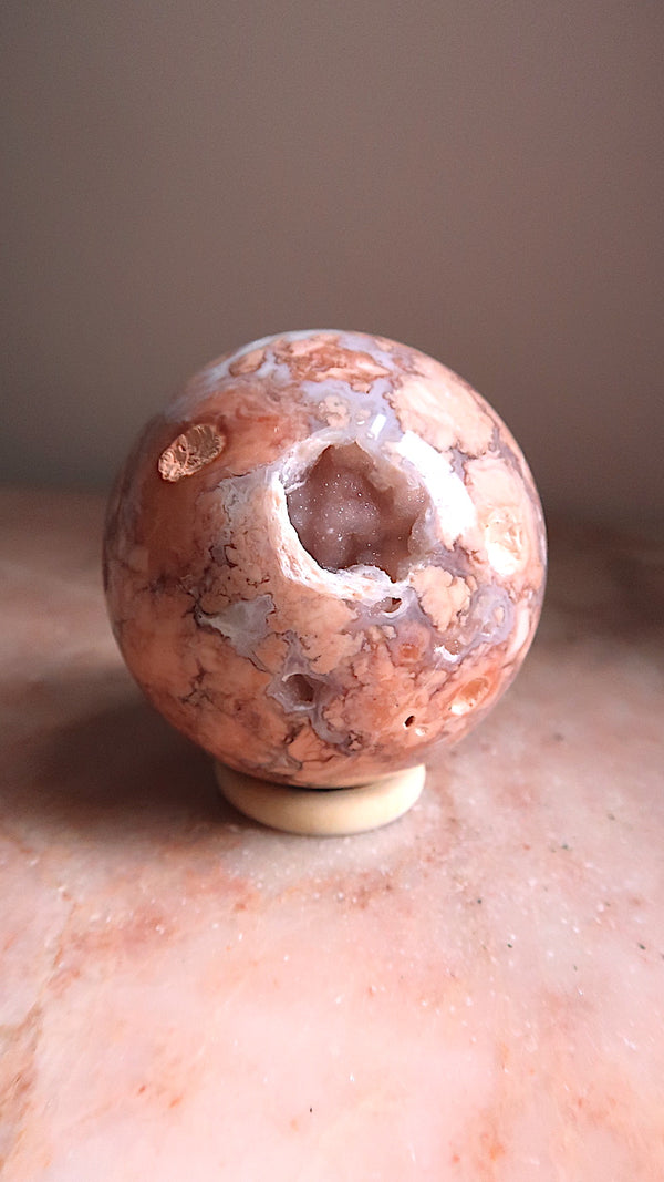 Large Pink & Lilac Agate Sphere