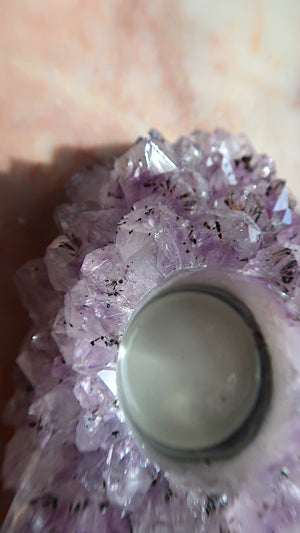 Amethyst Cluster Tea Light Holder