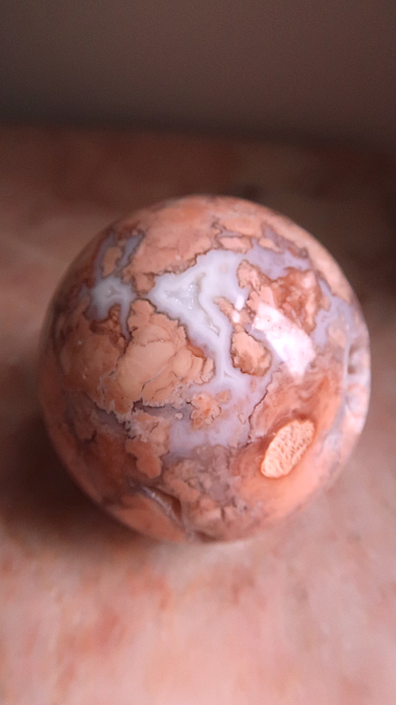 Large Pink & Lilac Agate Sphere