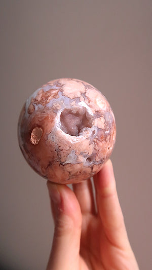 Large Pink & Lilac Agate Sphere