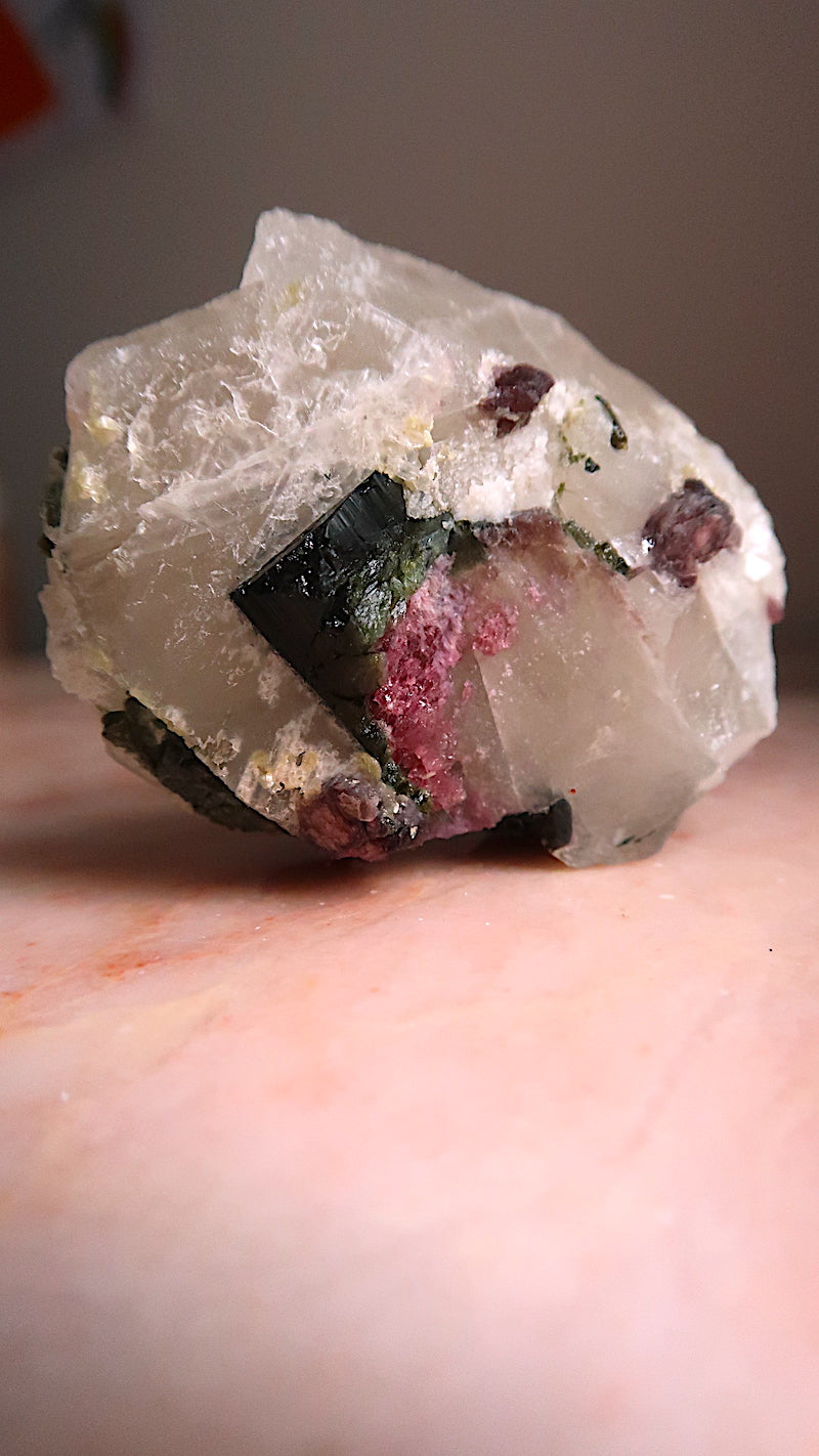 Pink Black Green Tourmaline