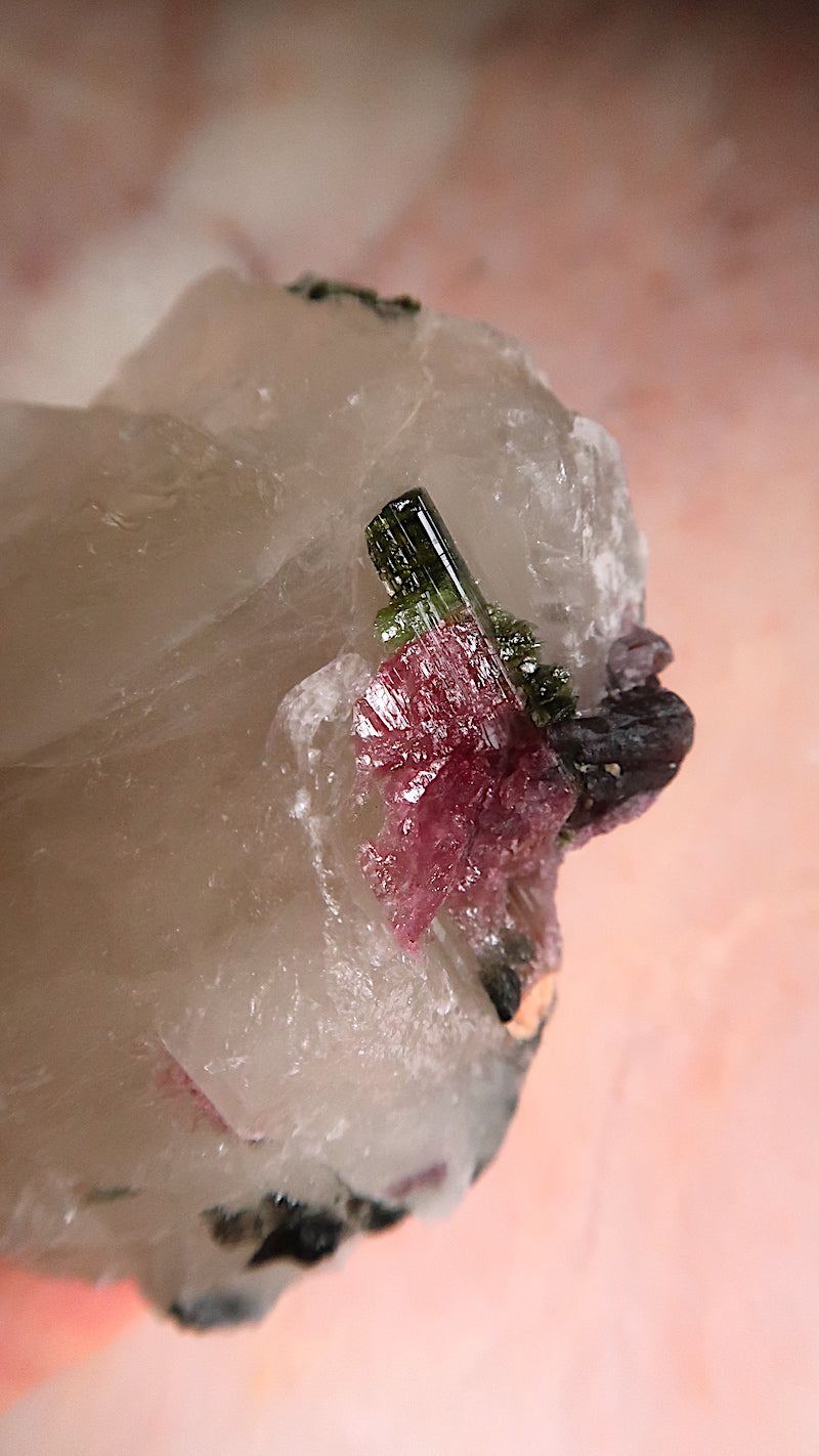 Pink Black Green Tourmaline