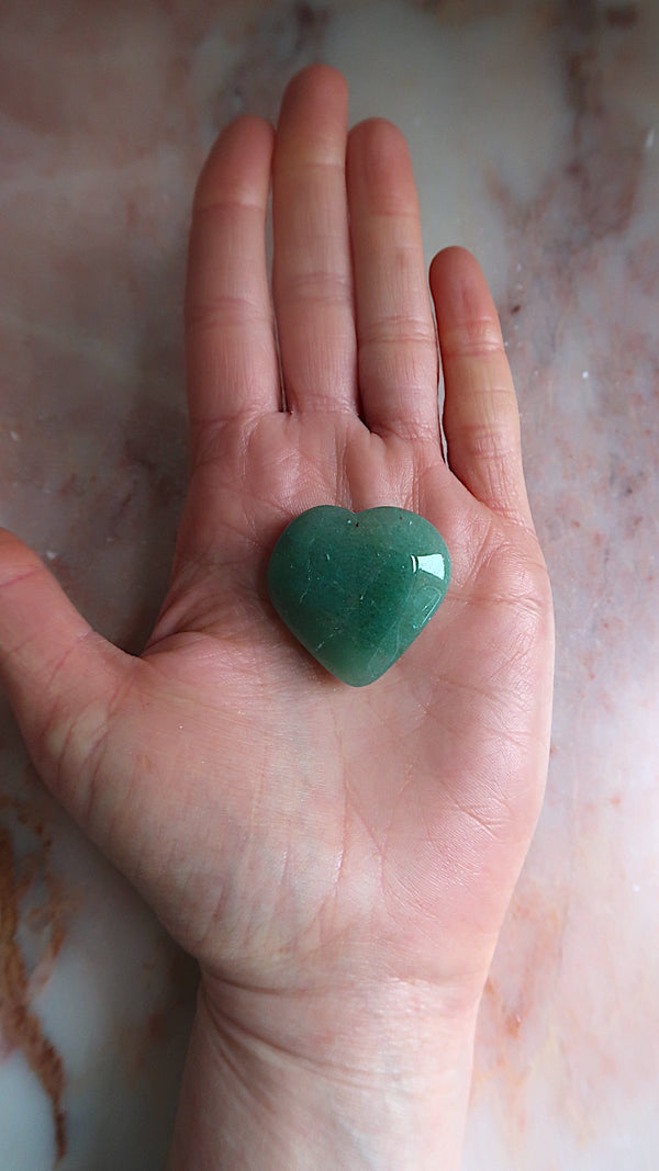 Green Aventurine Hearts