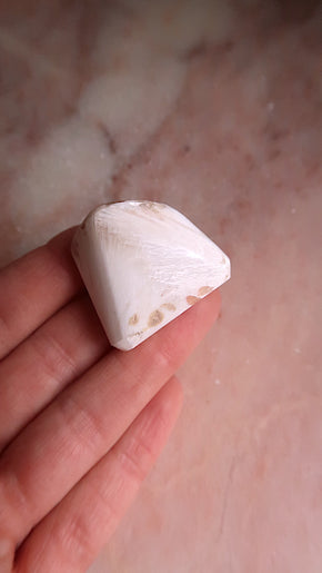 Scolecite Palm Stone