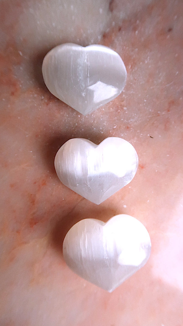 Small Selenite Hearts