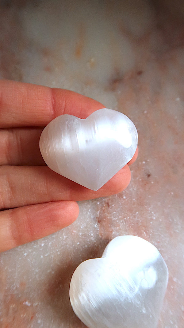 Small Selenite Hearts