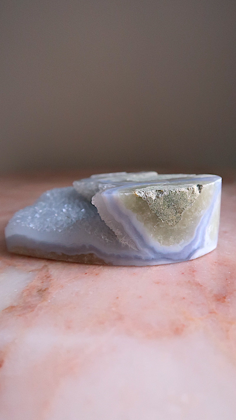 Large Premium Blue Lace Agate Heart
