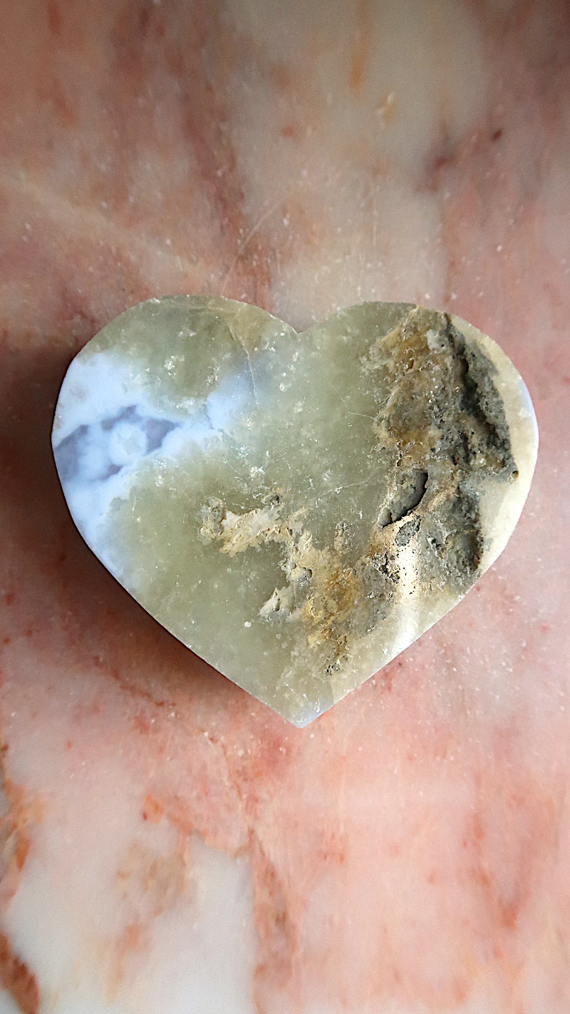 Large Premium Blue Lace Agate Heart