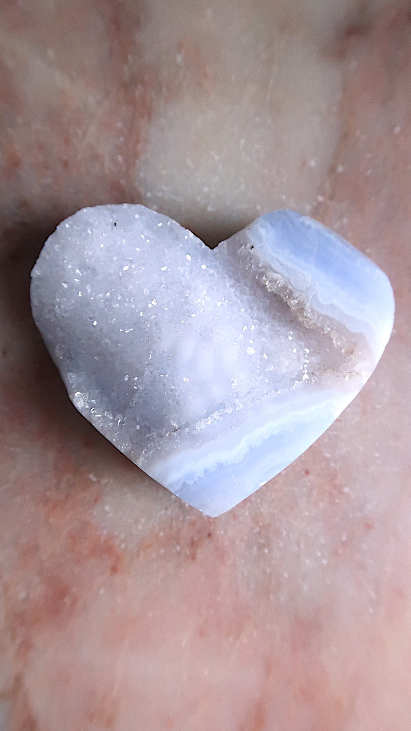 Premium Blue Lace Agate Heart