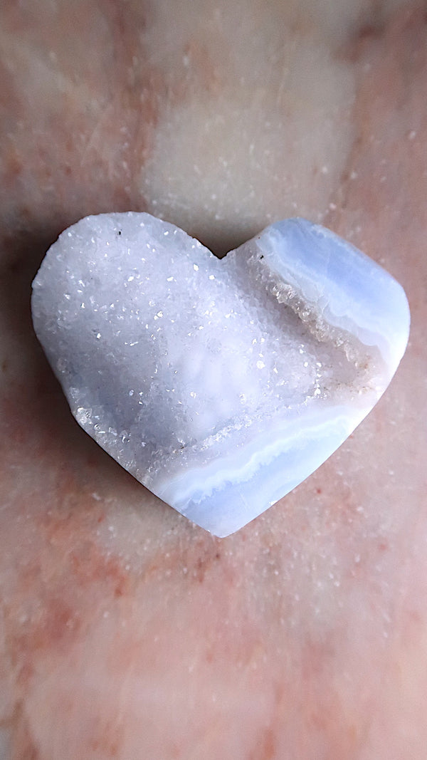 Premium Blue Lace Agate Heart