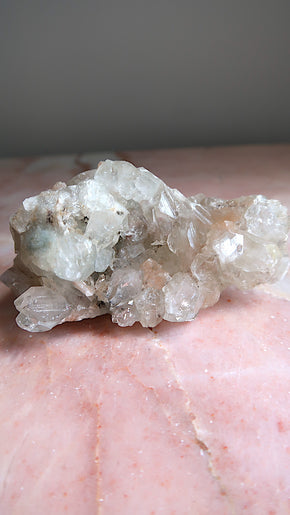 Clear Apophyllite, Stilbite & Calcite Cluster
