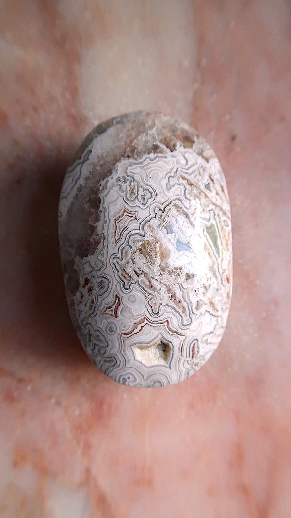 Crazy Lace Agate Palm Stone