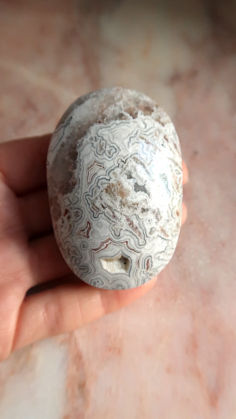 Crazy Lace Agate Palm Stone