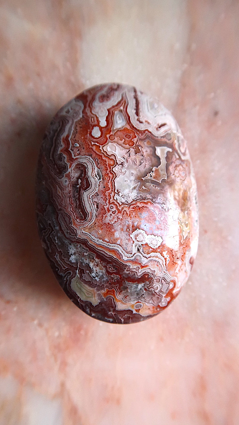 Crazy Lace Agate Palm Stone