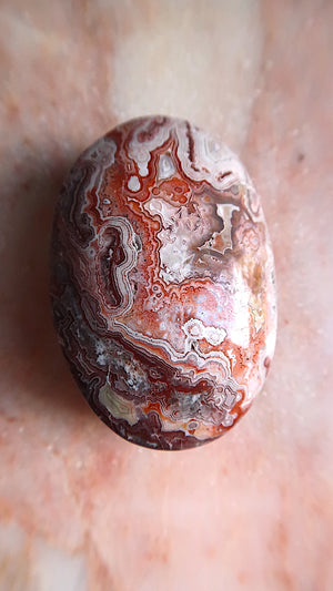 Crazy Lace Agate Palm Stone