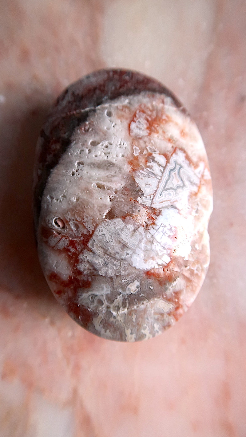 Crazy Lace Agate Palm Stone