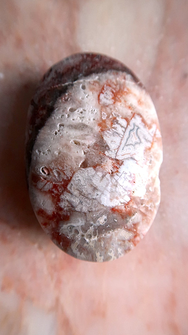 Crazy Lace Agate Palm Stone