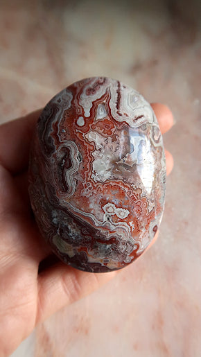 Crazy Lace Agate Palm Stone