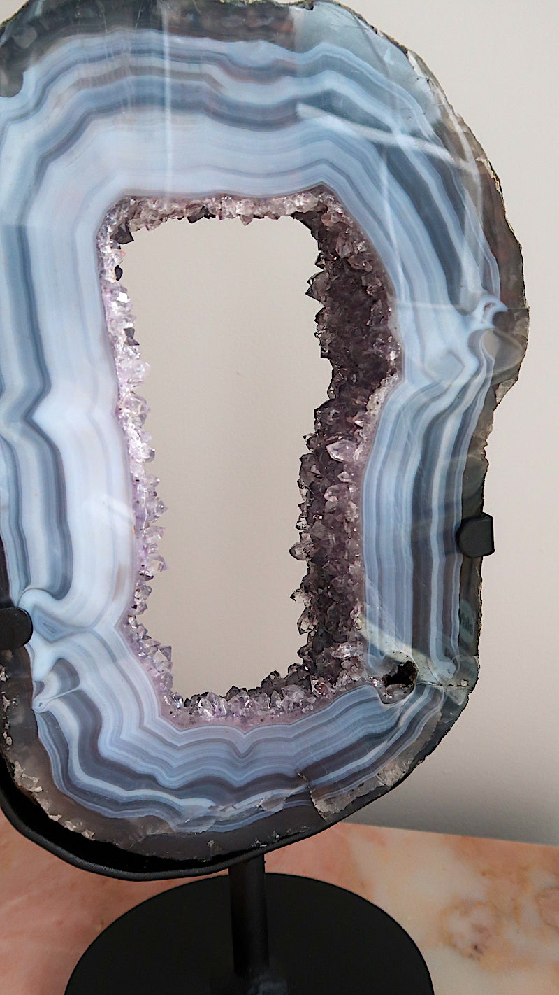 Extra Large Natural Agate With Amethyst