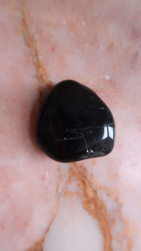 Premium Black Tourmaline Palm Stone