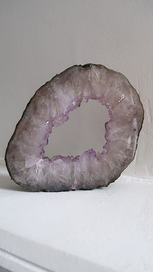 Large Amethyst Slice With Stand