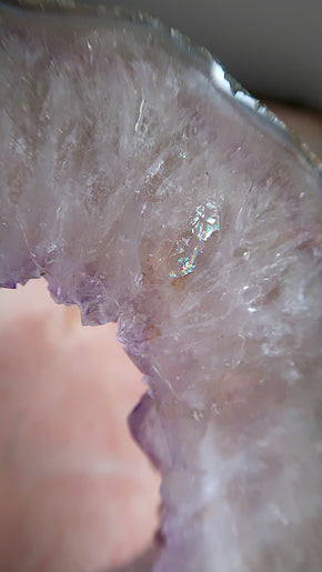 Large Amethyst Slice With Stand