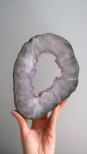 Large Amethyst Slice With Stand