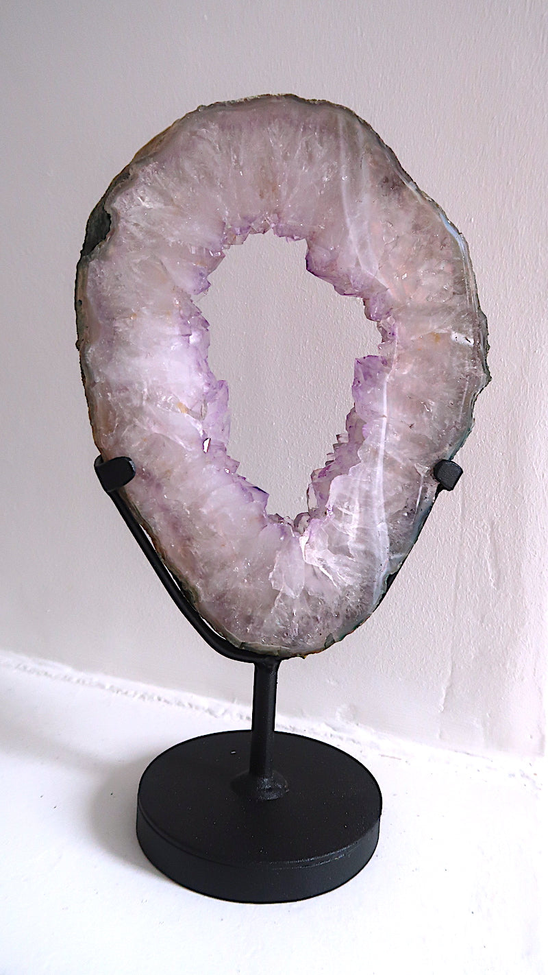 Large Amethyst Slice With Stand