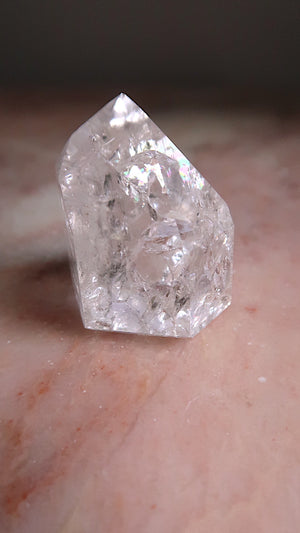 Clear Quartz Point With Rainbows