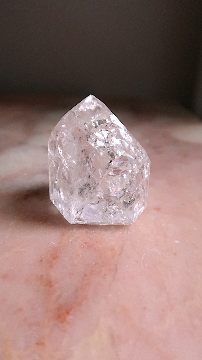 Clear Quartz Point With Rainbows