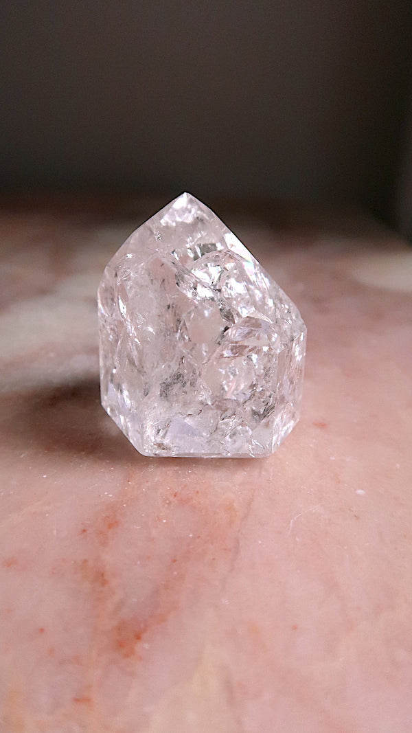 Clear Quartz Point With Rainbows