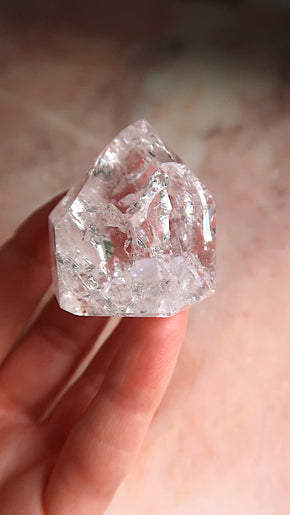 Clear Quartz Point With Rainbows