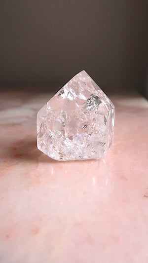 Clear Quartz Point With Rainbows