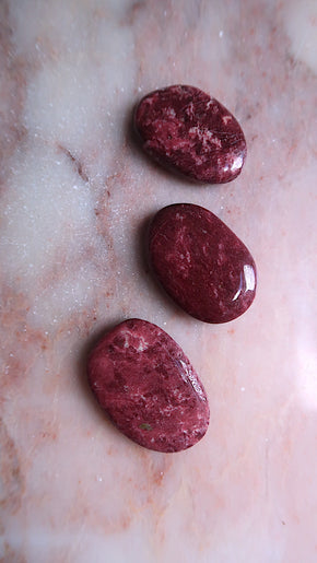 Pink Thulite Palm Stone