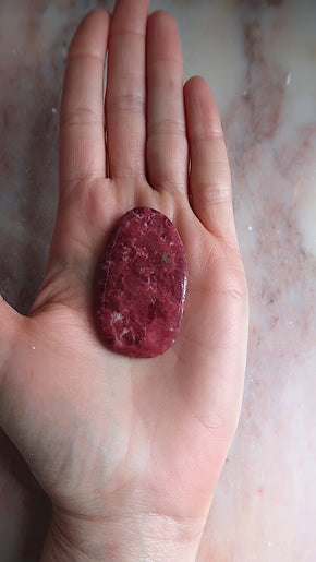 Pink Thulite Palm Stone