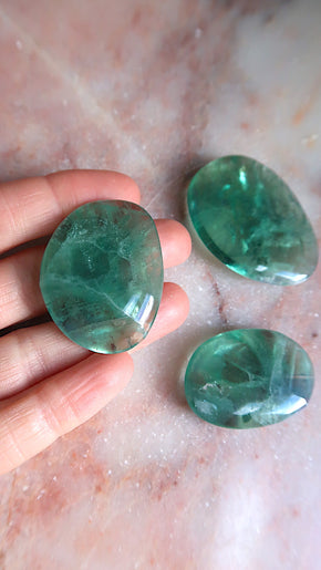 Bright Green Fluorite Palm Stone