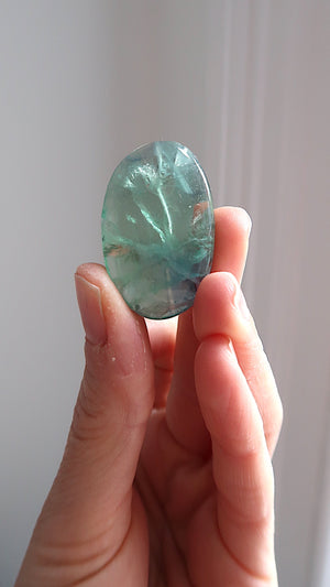 Bright Green Fluorite Palm Stone