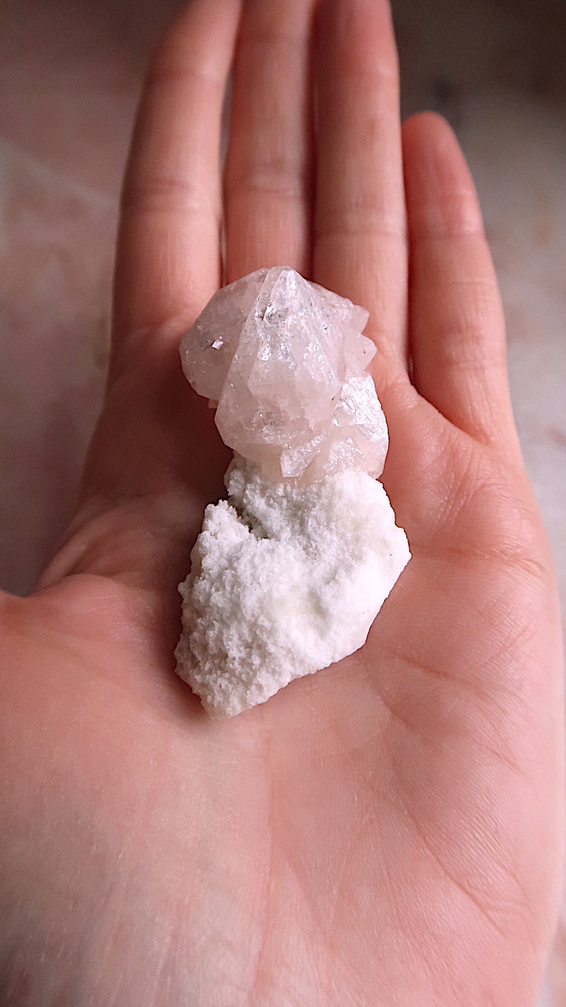 Pink Apopohyllite Cluster