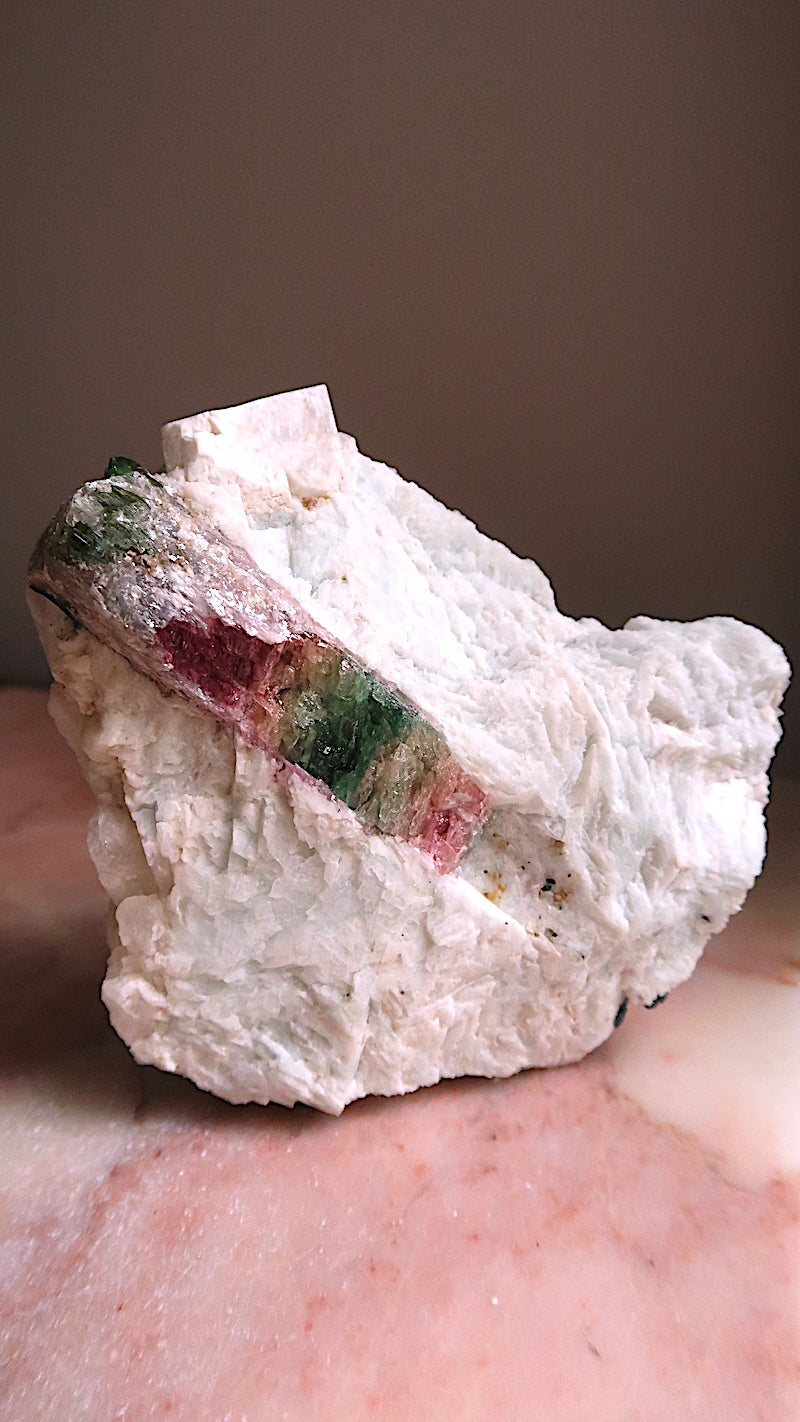 Large Pink Yellow Blue Tourmaline
